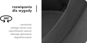 Activeshop 4Rico fotel obrotowy QS-BL14G aksamit szary 13