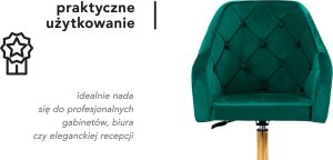 Activeshop 4Rico fotel obrotowy QS-BL14G aksamit zielony 11