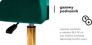 Activeshop 4Rico fotel obrotowy QS-BL14G aksamit zielony 12