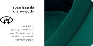 Activeshop 4Rico fotel obrotowy QS-BL14G aksamit zielony 13