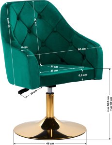 Activeshop 4Rico fotel obrotowy QS-BL14G aksamit zielony 9