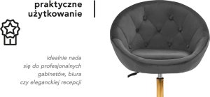 Activeshop 4Rico fotel obrotowy QS-BL12G aksamit szary 11