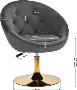 Activeshop 4Rico fotel obrotowy QS-BL12G aksamit szary 9