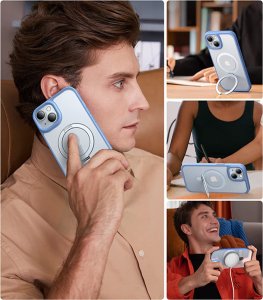 Torras Etui Ostand Matte do iPhone 15 (niebieski navy) 7