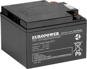 Europower Akumulator AGM EUROPOWER serii EPS 12V 28Ah (Żywotność 8-12 lat) 1