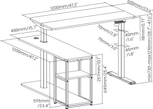 Biurko Ergo Office ER-450 Brązowe 120 cm x 60 cm 8