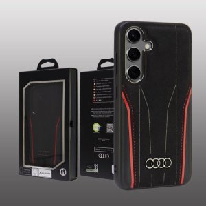 Audi Audi Genuine Leather MagSafe S24 S921 czarno-czerwony/black-red hardcase AU-TPUPCS24-R8/D3-RD 13