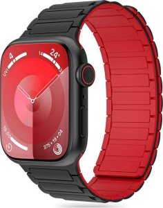 Tech-Protect Pasek do APPLE WATCH 4 / 5 / 6 / 7 / 8 / 9 / SE / ULTRA 1 / 2 (42 / 44 / 45 / 49 MM) Tech-Protect Iconband Magnetic czarno-czerwone 1