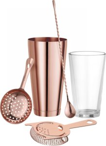 Bar Up Łyżka barmańska do drinków koktajli długa 385 x 35 mm - miedziana 2