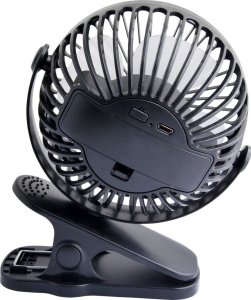 Wentylator Blow 44-506# Wentylator biurkowy z klipsem 10cm usb+akumulator czarny 3
