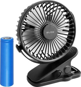 Wentylator Blow 44-506# Wentylator biurkowy z klipsem 10cm usb+akumulator czarny 4