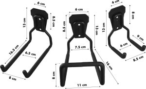 Maclean Uchwyt ścienny do garażu  Maclean, na opony, narzędzia ogrodnicze, drabinę, węże. rowery, stalowy, max. obciążenie 35kg, MC-440 7