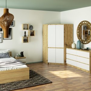 Fabryka Mebli Akord SZAFA NAROŻNA S100 4D CLP DĄB ARTISAN / BIAŁA 4