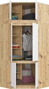 Fabryka Mebli Akord NADSTAWKA DO SZAFY S100 DĄB ARTISAN / BIAŁA 5