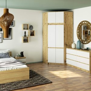 Fabryka Mebli Akord NADSTAWKA DO SZAFY S100 DĄB ARTISAN / BIAŁA 6