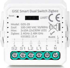 Gise GISE Smart Dual Switch Zigbee | Podwójny moduł przekaźnikowy Zigbee | GDS-ZB 1