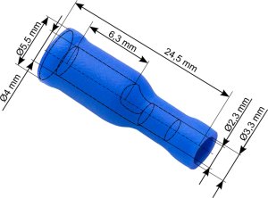 Blow 43-049# Konektor izol.gn. 4,0/24,5mm niebieski 1