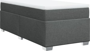 vidaXL Łóżko kontynentalne z materacem, ciemnoszara tkanina 80x200 cm 2