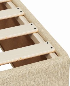 vidaXL Łóżko kontynentalne z materacem, kremowe, tkanina, 80x200 cm 10