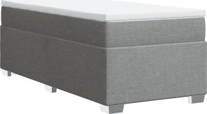 vidaXL Łóżko kontynentalne z materacem, jasnoszare, tkanina, 90x190 cm 9