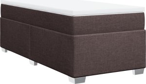 vidaXL Łóżko kontynentalne z materacem, brązowe, tkanina, 80x200 cm 2