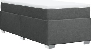 vidaXL Łóżko kontynentalne z materacem, ciemnoszara tkanina 90x190 cm 9