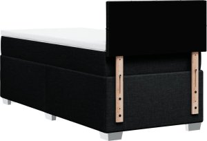 vidaXL Łóżko kontynentalne z materacem, czarne, tkanina, 80x200 cm 6