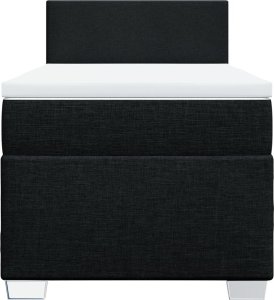 vidaXL Łóżko kontynentalne z materacem, czarne, tkanina, 80x200 cm 4