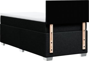 vidaXL Łóżko kontynentalne z materacem, czarne, tkanina, 80x200 cm 6