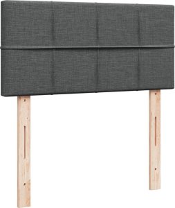 vidaXL Łóżko kontynentalne z materacem, ciemnoszara tkanina 90x190 cm 7