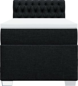 vidaXL Łóżko kontynentalne z materacem, czarne, tkanina 90x190 cm 4