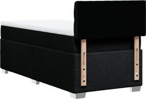vidaXL Łóżko kontynentalne z materacem, czarne, tkanina 90x190 cm 6