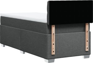 vidaXL Łóżko kontynentalne z materacem, ciemnoszara tkanina 90x190 cm 6