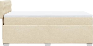 vidaXL Łóżko kontynentalne z materacem, kremowe, tkanina, 90x190 cm 5