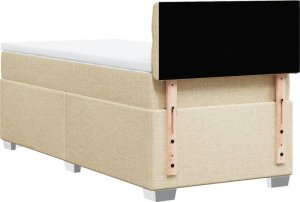 vidaXL Łóżko kontynentalne z materacem, kremowe, tkanina, 90x190 cm 6