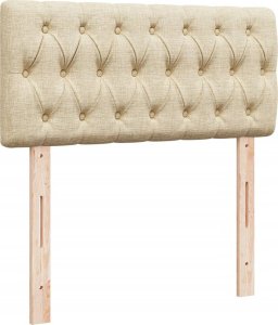 vidaXL Łóżko kontynentalne z materacem, kremowe, tkanina, 90x190 cm 7