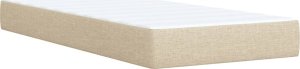 vidaXL Łóżko kontynentalne z materacem, kremowe, tkanina, 80x200 cm 8