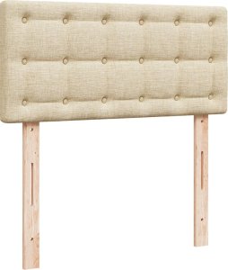 vidaXL Łóżko kontynentalne z materacem, kremowe, tkanina, 80x200 cm 10