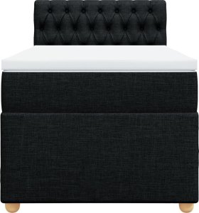 vidaXL Łóżko kontynentalne z materacem, czarne, tkanina, 80x200 cm 4
