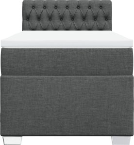 vidaXL Łóżko kontynentalne z materacem, ciemnoszara tkanina 80x200 cm 6