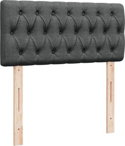 vidaXL Łóżko kontynentalne z materacem, ciemnoszara tkanina 80x200 cm 7