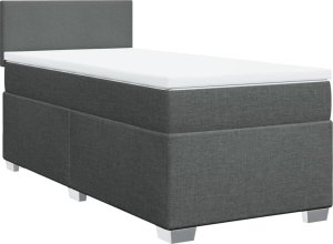 vidaXL Łóżko kontynentalne z materacem, ciemnoszara tkanina 90x190 cm 3