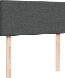 vidaXL Łóżko kontynentalne z materacem, ciemnoszara tkanina 90x190 cm 7