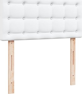 vidaXL Łóżko kontynentalne z materacem, białe, ekoskóra 80x200 cm 7