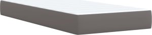 vidaXL Łóżko kontynentalne z materacem, szare, ekoskóra 90x190 cm 9
