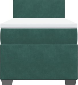 vidaXL Łóżko kontynentalne z materacem, zielone, aksamit, 80x200 cm 6