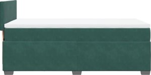 vidaXL Łóżko kontynentalne z materacem, zielone, aksamit, 80x200 cm 7