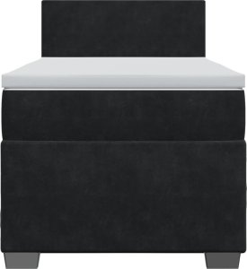 vidaXL Łóżko kontynentalne z materacem, czarne, aksamit 90x190 cm 6