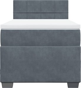 vidaXL Łóżko kontynentalne z materacem, ciemnoszary aksamit, 90x190 cm 6