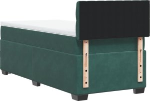 vidaXL Łóżko kontynentalne z materacem, zielone, aksamit, 90x190 cm 8